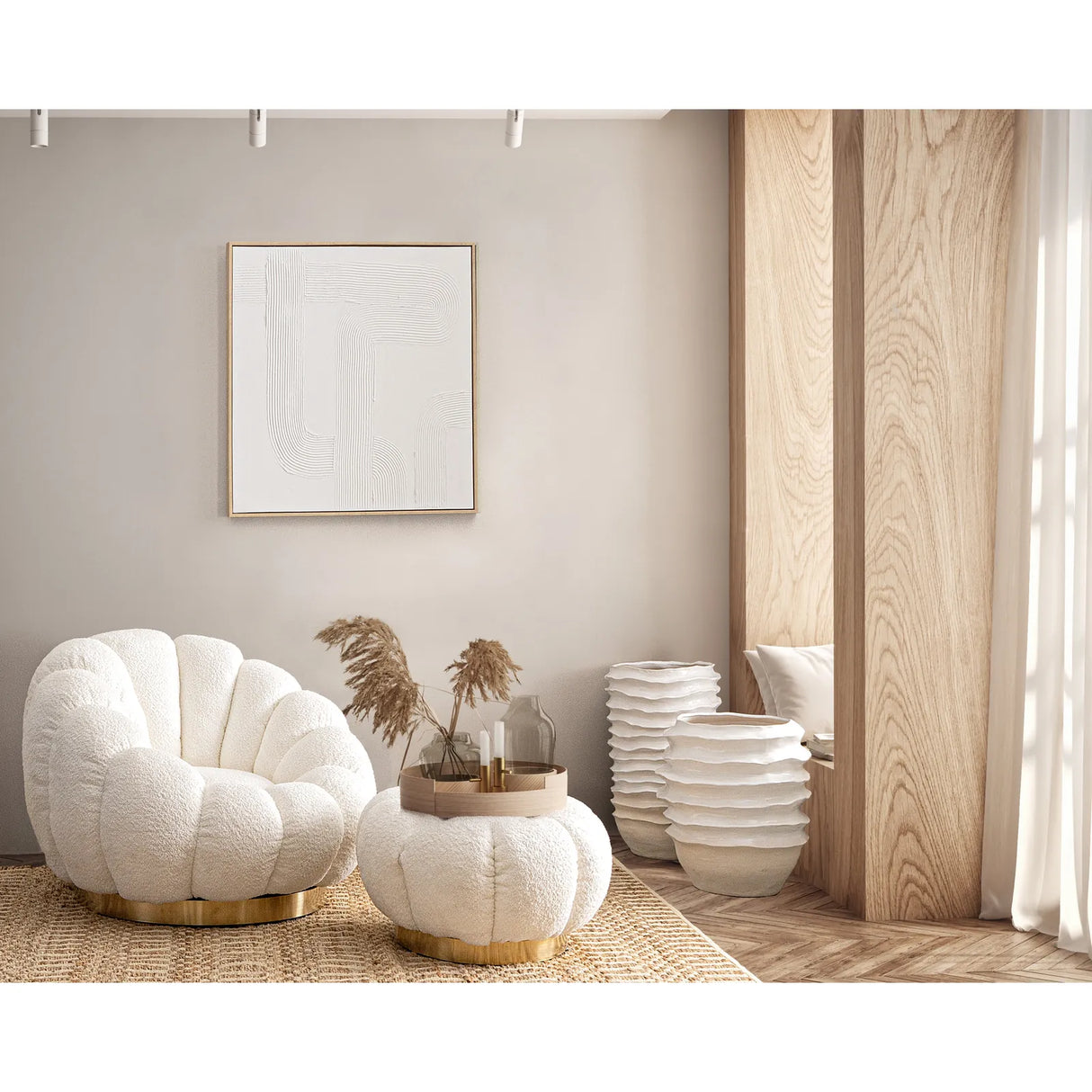 Drehsessel Florel Weiß - ZEN ZONE Furniture