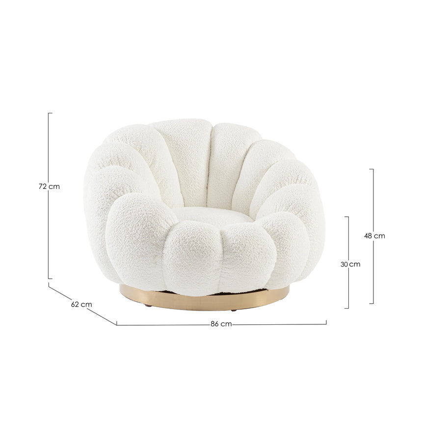 Drehsessel Florel Weiß - ZEN ZONE Furniture