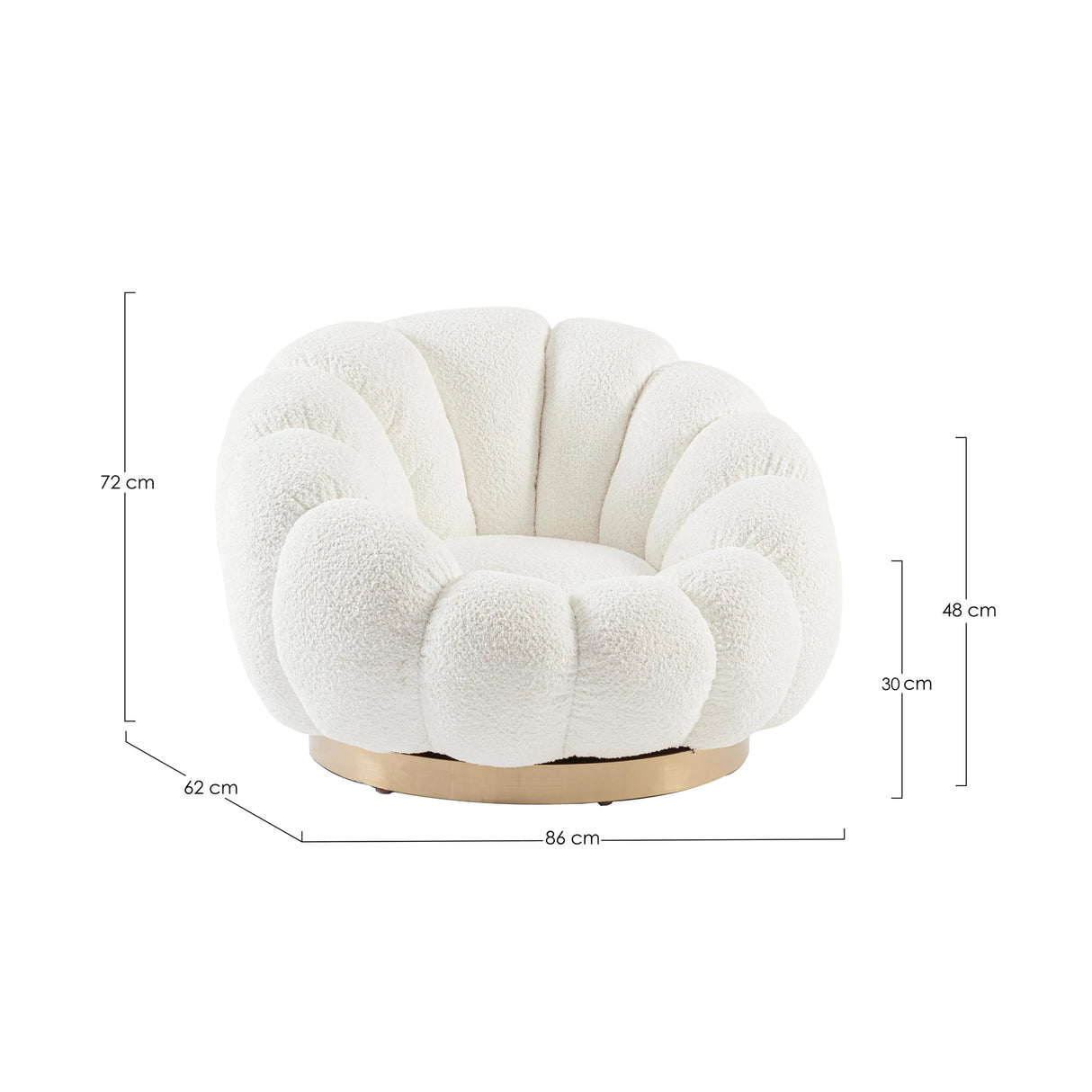 Drehsessel Florel Weiß - ZEN ZONE Furniture