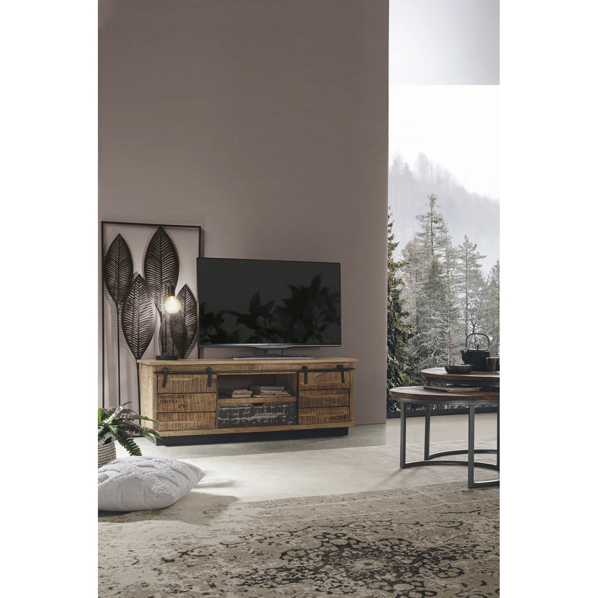 TV Sideboard Tudor mit 2 Türen und 1 Schublade - ZEN ZONE Furniture