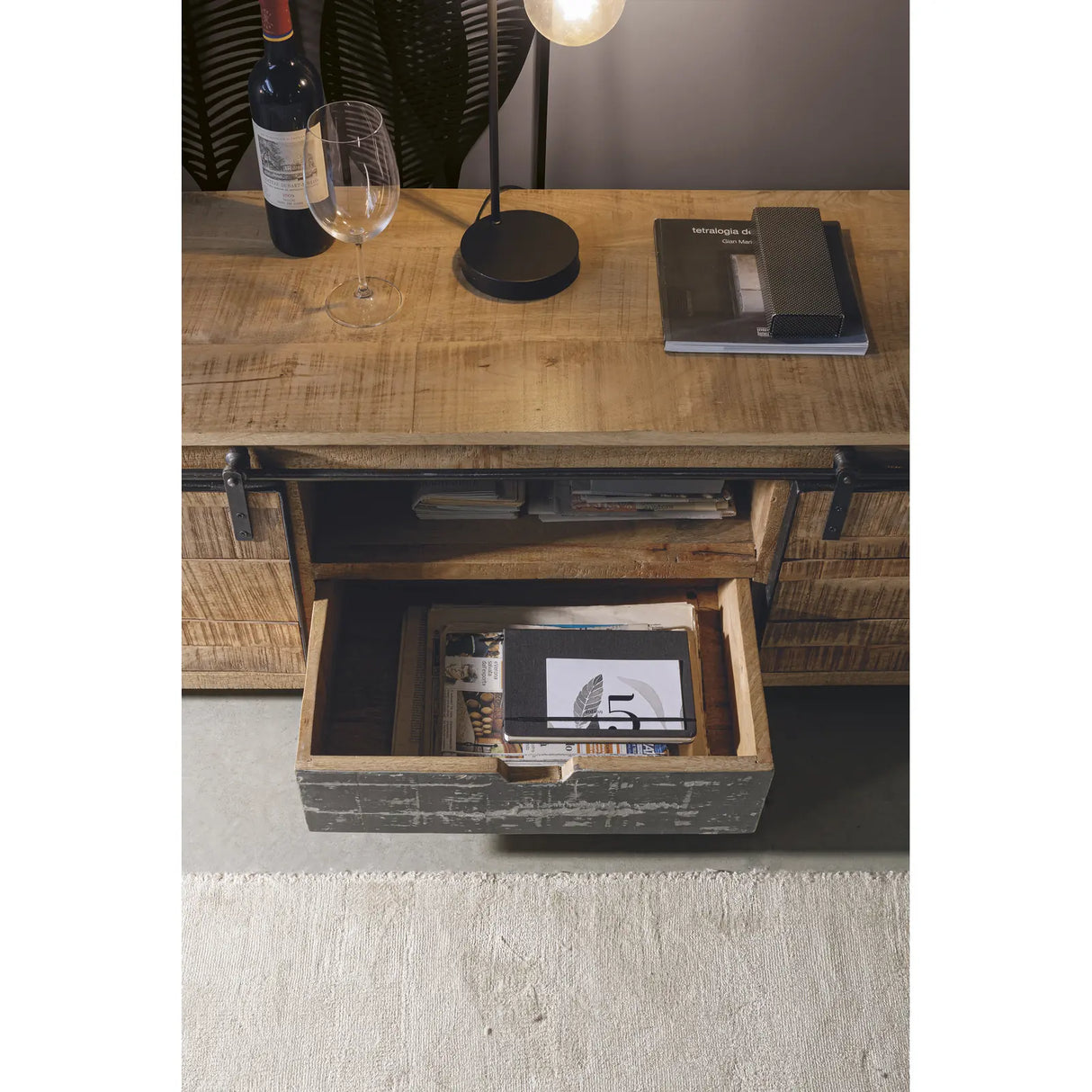 TV Sideboard Tudor mit 2 Türen und 1 Schublade - ZEN ZONE Furniture