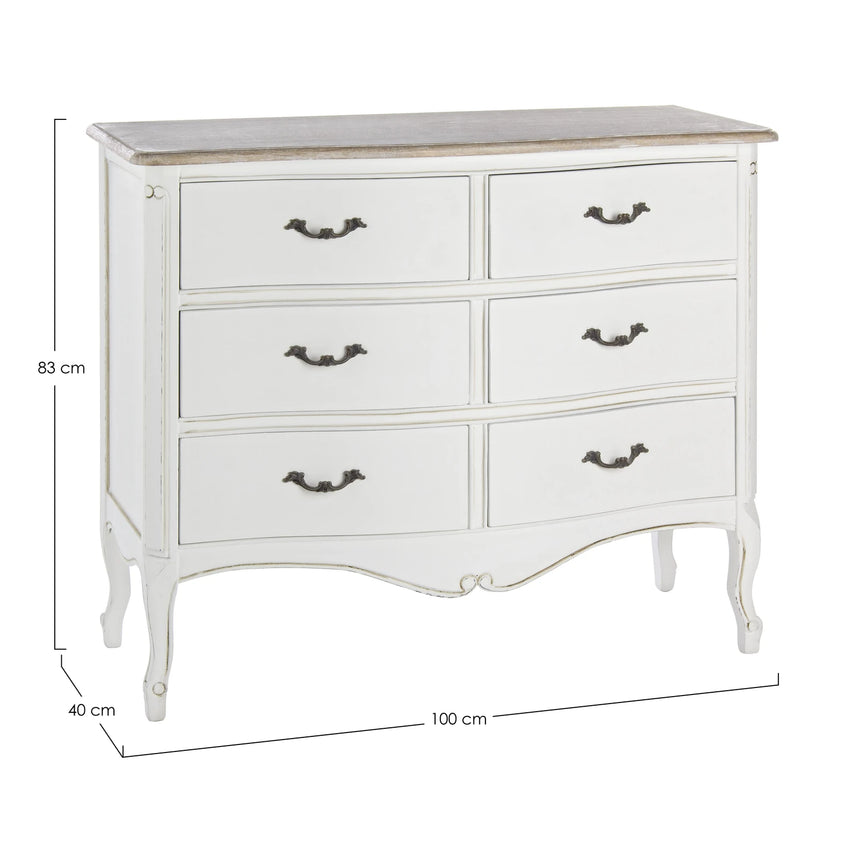 Kommode aus Holz mit 6 Schubladen Justine - ZEN ZONE Furniture