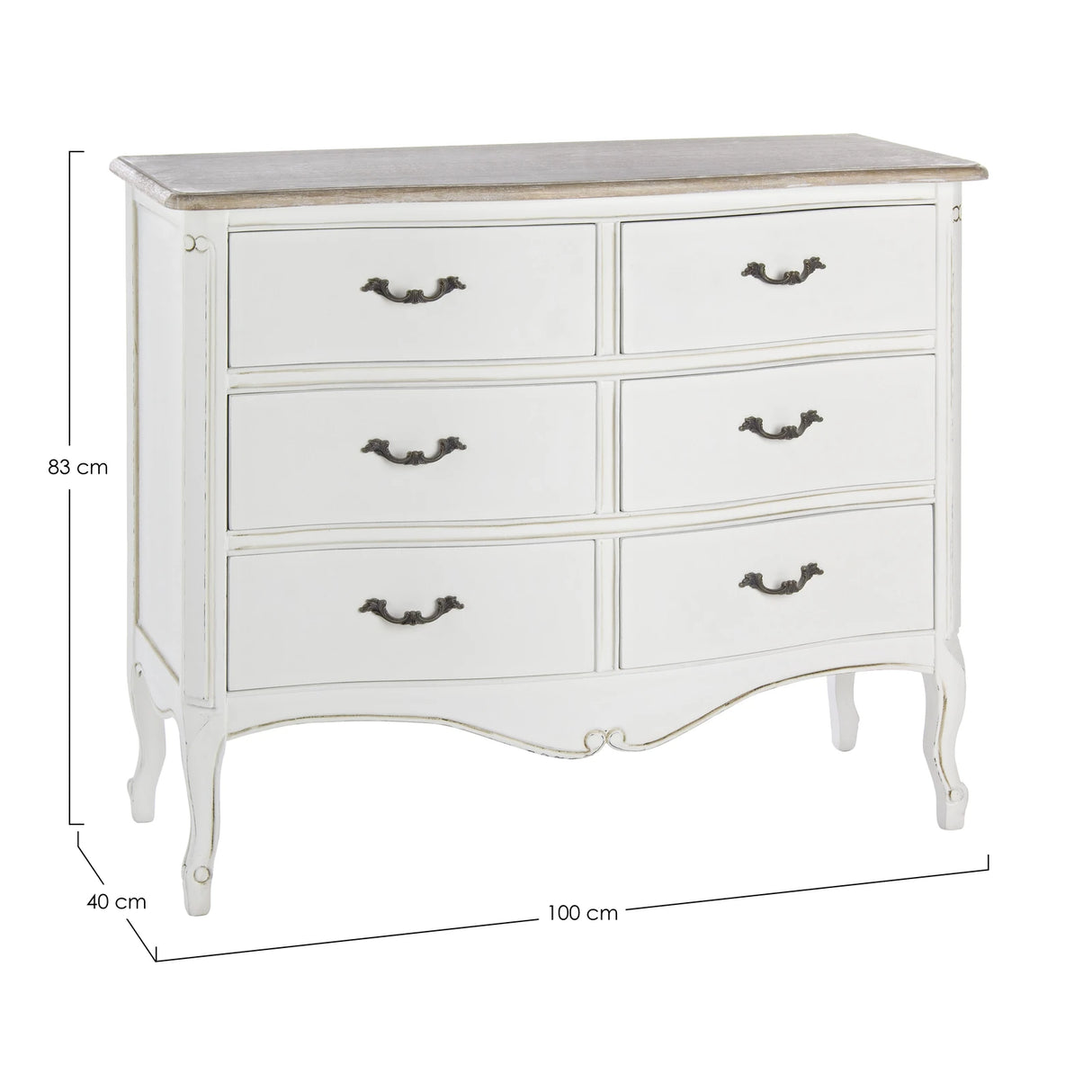 Kommode aus Holz mit 6 Schubladen Justine - ZEN ZONE Furniture