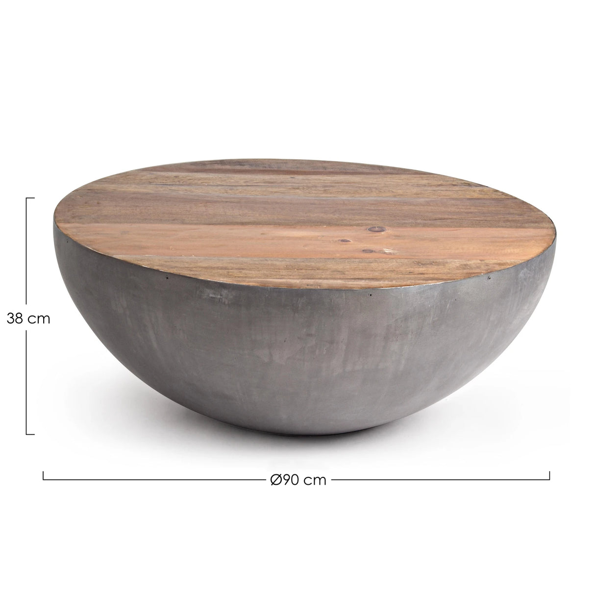 Couchtisch rund 90x90 Grau Lancaster - ZEN ZONE Furniture