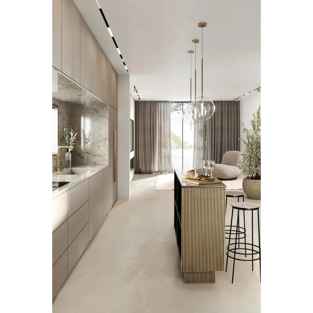 Amira Barhocker Gold Höhe 77 cm - ZEN ZONE Furniture