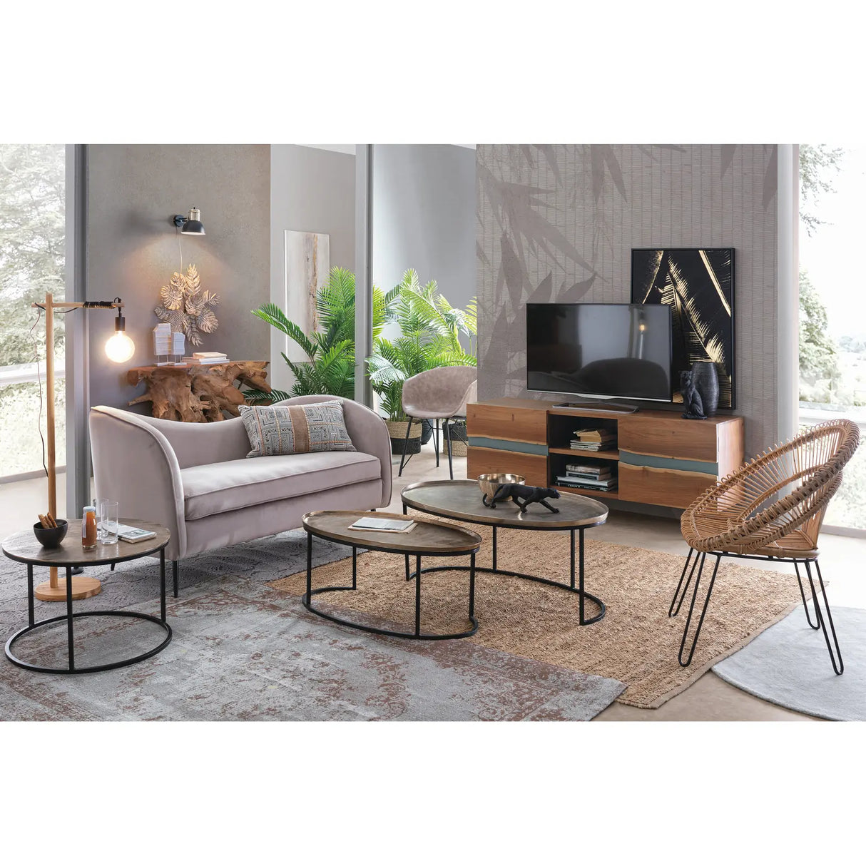 2er Set Couchtisch oval X26 Amira - ZEN ZONE Furniture