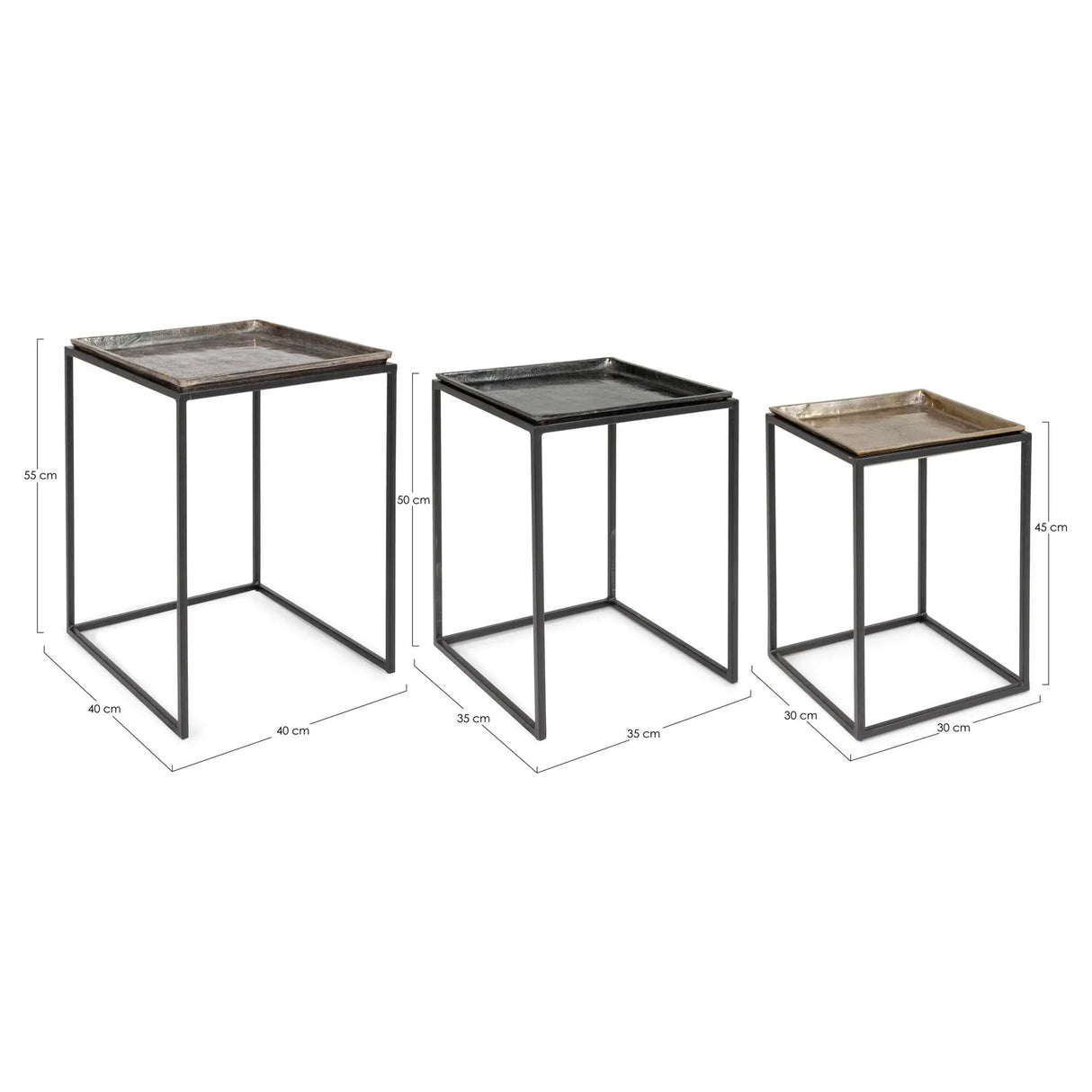 Amira Couchtisch Quadratisch Set 3-teilig - ZEN ZONE Furniture