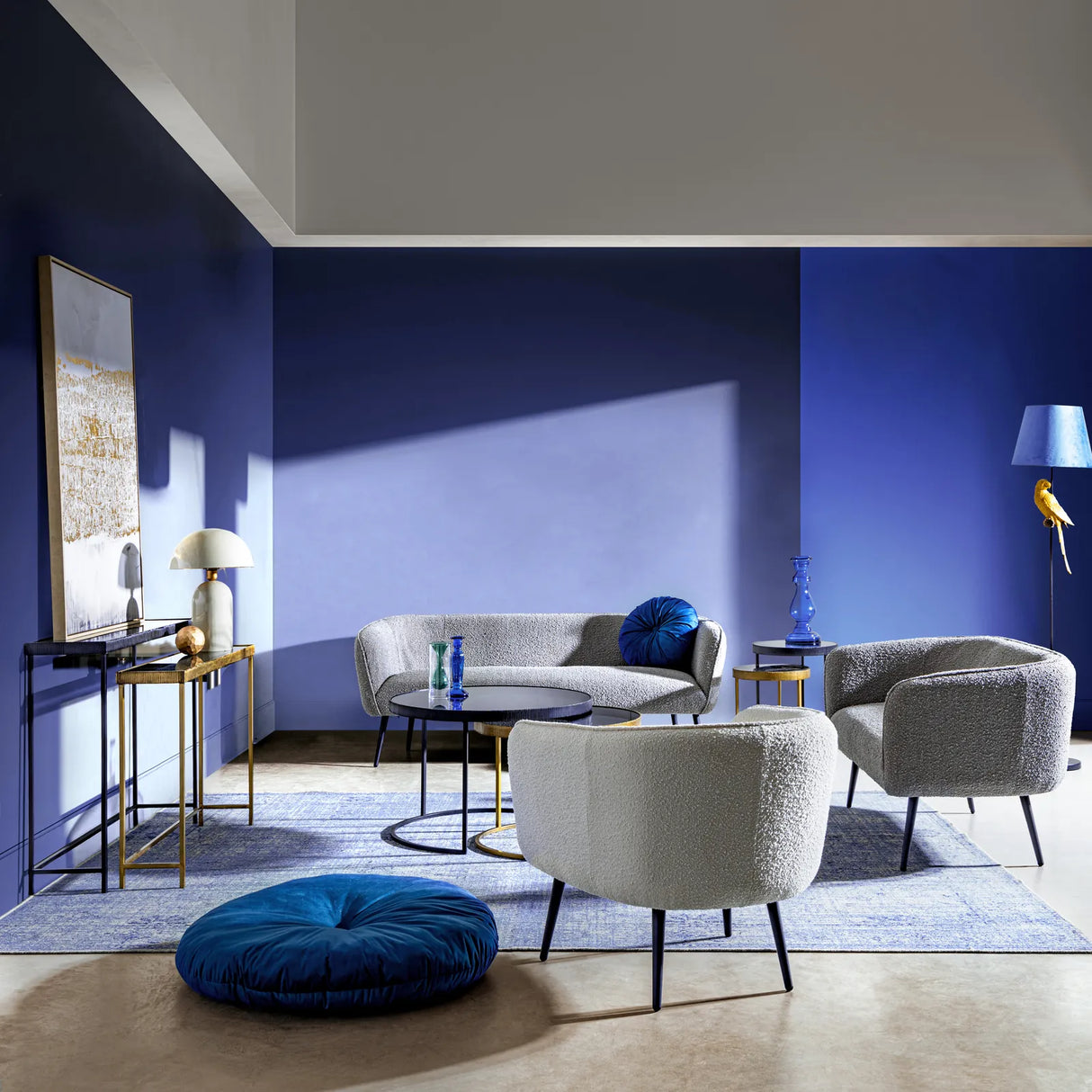 2er Set Beistelltisch Rund Hoch Yamir - ZEN ZONE Furniture