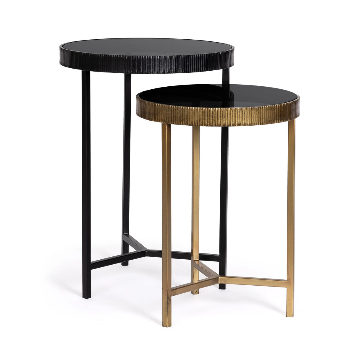 2er Set Beistelltisch Rund Hoch Yamir - ZEN ZONE Furniture
