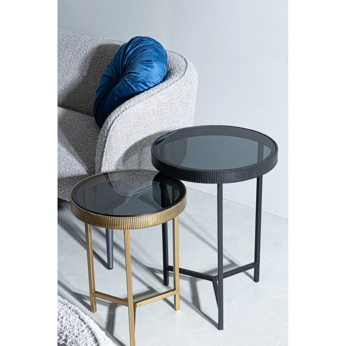 2er Set Beistelltisch Rund Hoch Yamir - ZEN ZONE Furniture