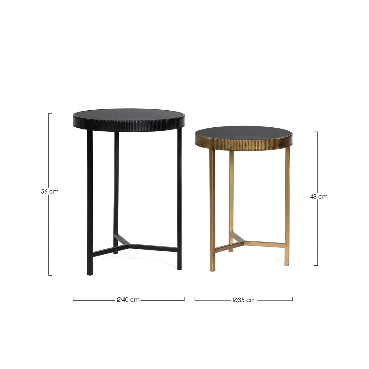 2er Set Beistelltisch Rund Hoch Yamir - ZEN ZONE Furniture