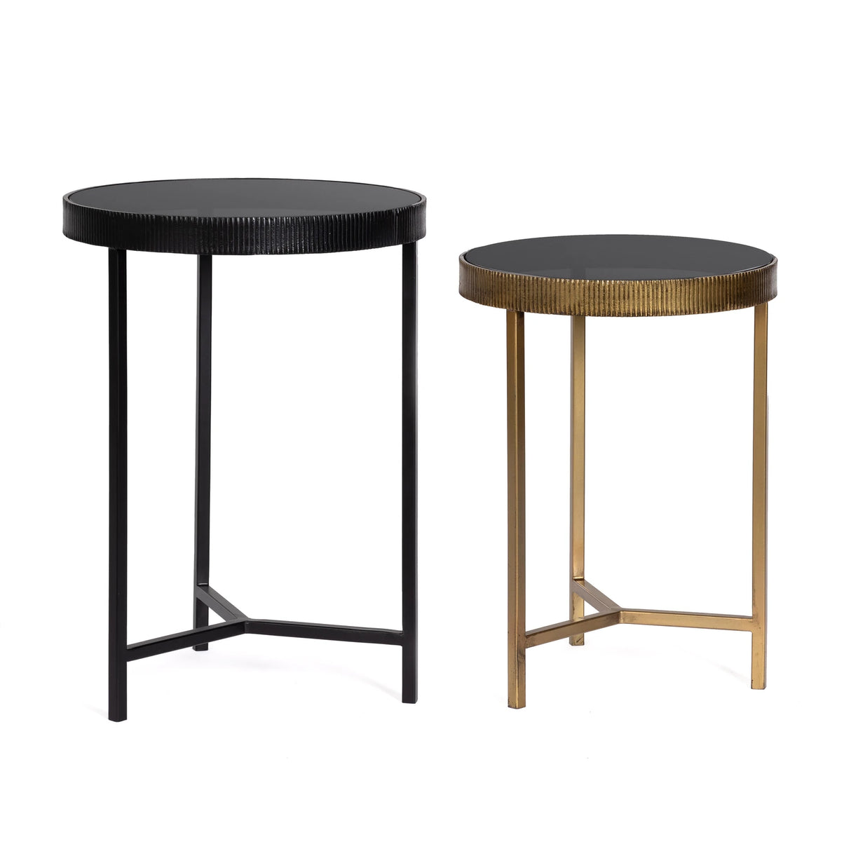 2er Set Beistelltisch Rund Hoch Yamir - ZEN ZONE Furniture