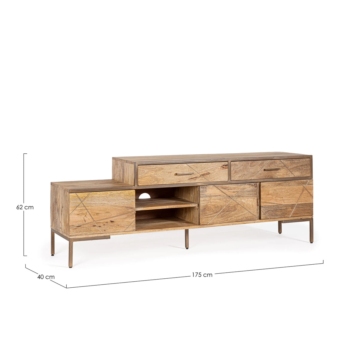 TV Sideboard Jaidev mit 3 Türen und 2 Schubladen - ZEN ZONE Furniture
