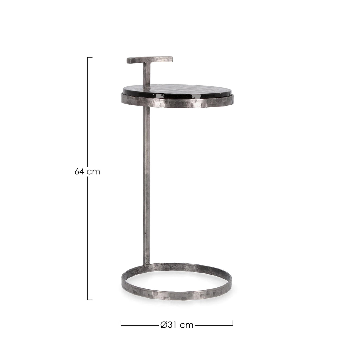 Couchtisch Zayla Rund Nickel Höhe 64cm - ZEN ZONE Furniture