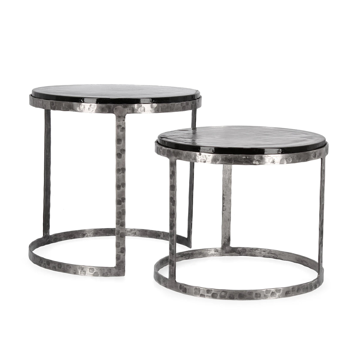 2er Set Couchtisch Nickel rund Zayla - ZEN ZONE Furniture