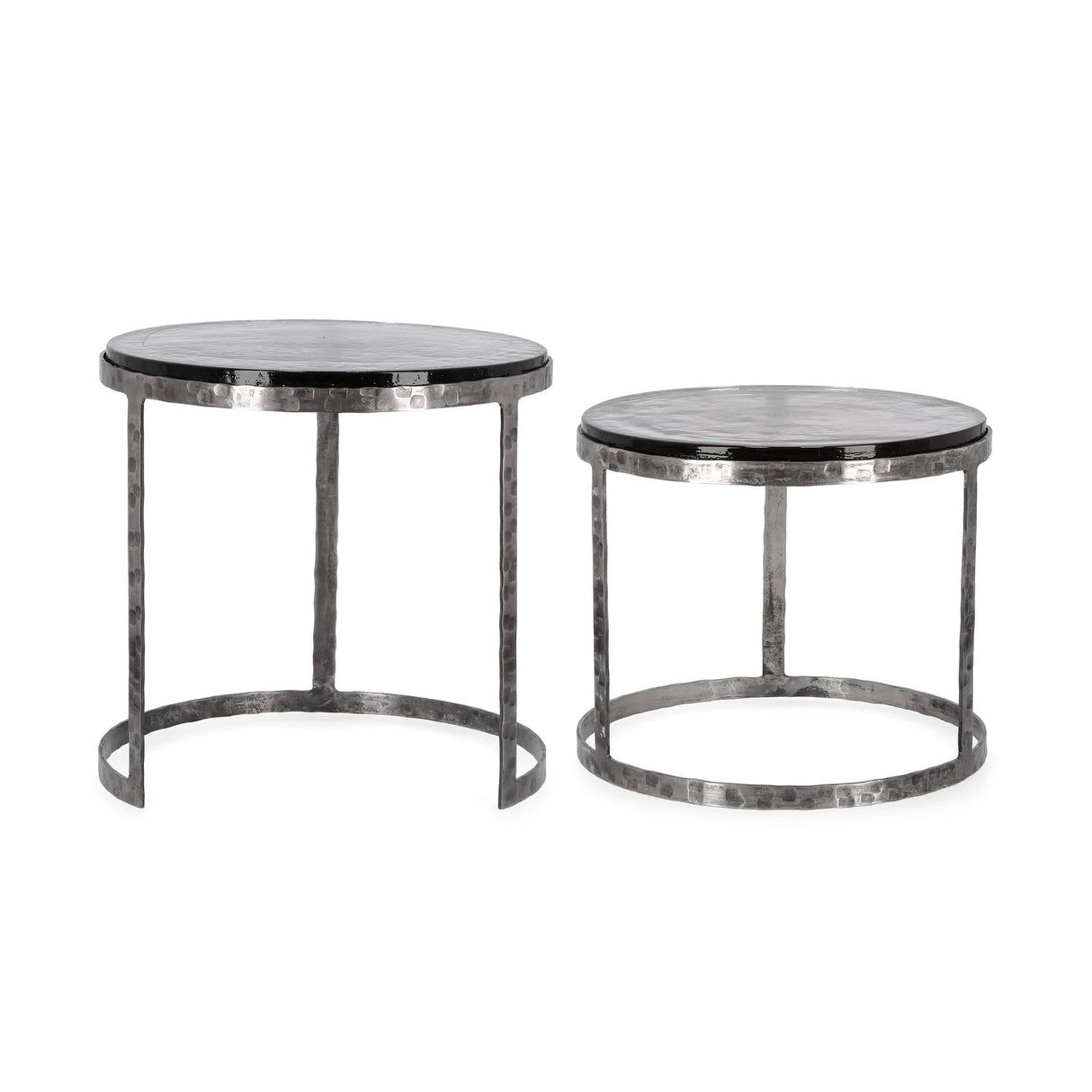 2er Set Couchtisch Nickel rund Zayla - ZEN ZONE Furniture