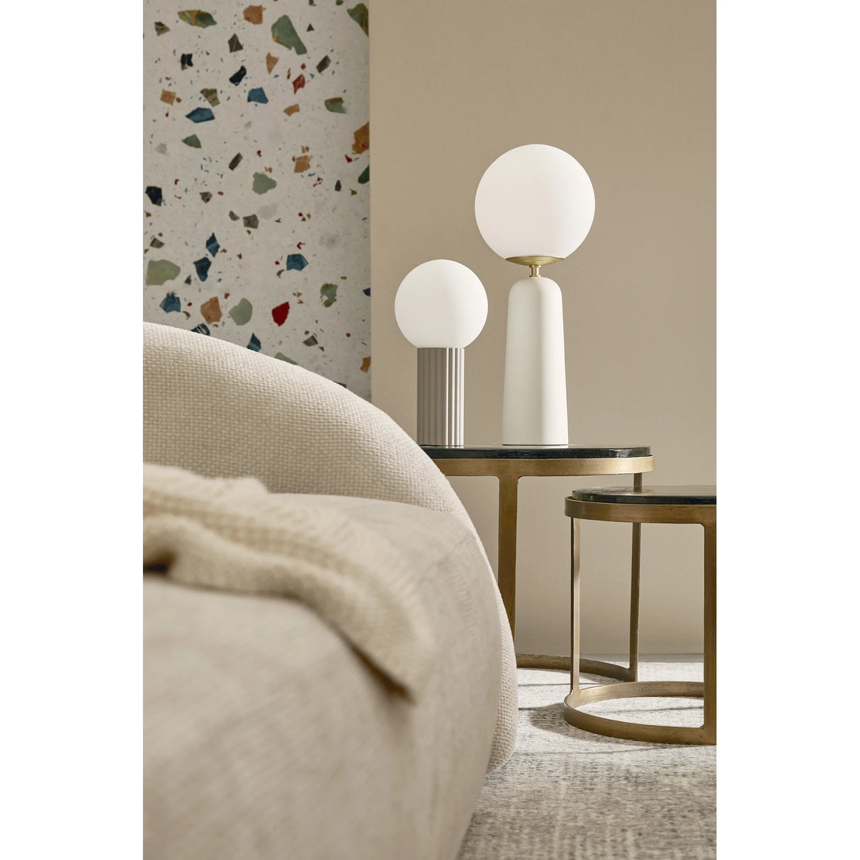 2er Set Couchtisch Messing rund YX54 Zayla - ZEN ZONE Furniture