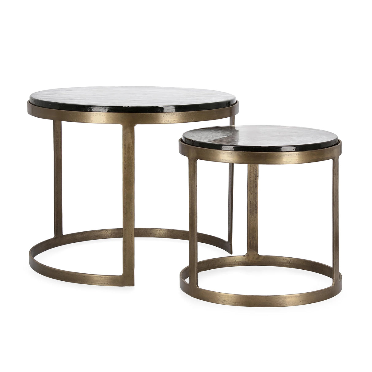 2er Set Couchtisch Messing rund YX54 Zayla - ZEN ZONE Furniture