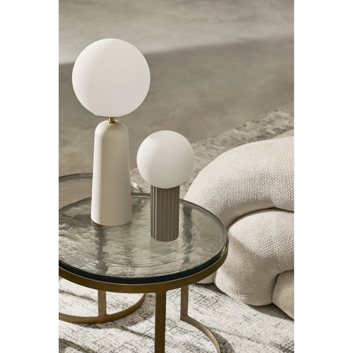 2er Set Couchtisch Messing rund YX54 Zayla - ZEN ZONE Furniture