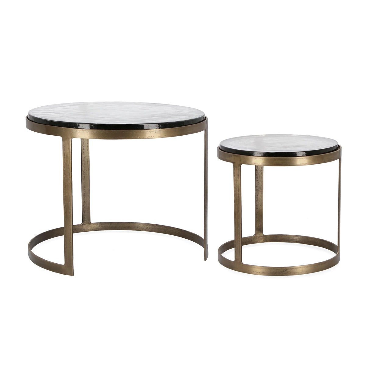 2er Set Couchtisch Messing rund YX54 Zayla - ZEN ZONE Furniture