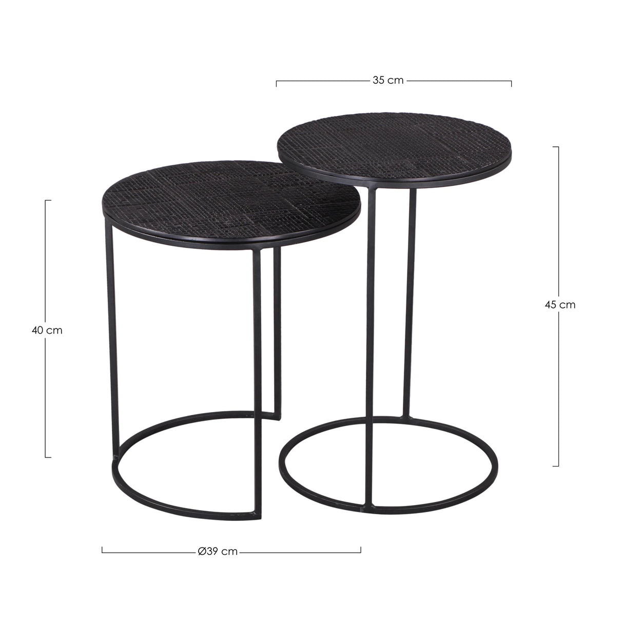 2er Set Couchtisch rund Aziza - ZEN ZONE Furniture
