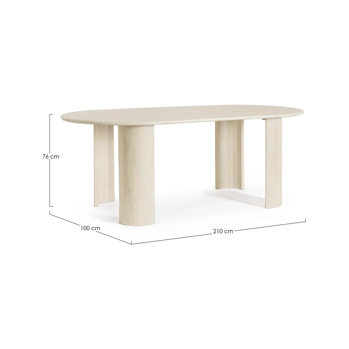 Esstisch Oval Naturfarbe 210x100cm Orlando - ZEN ZONE Furniture