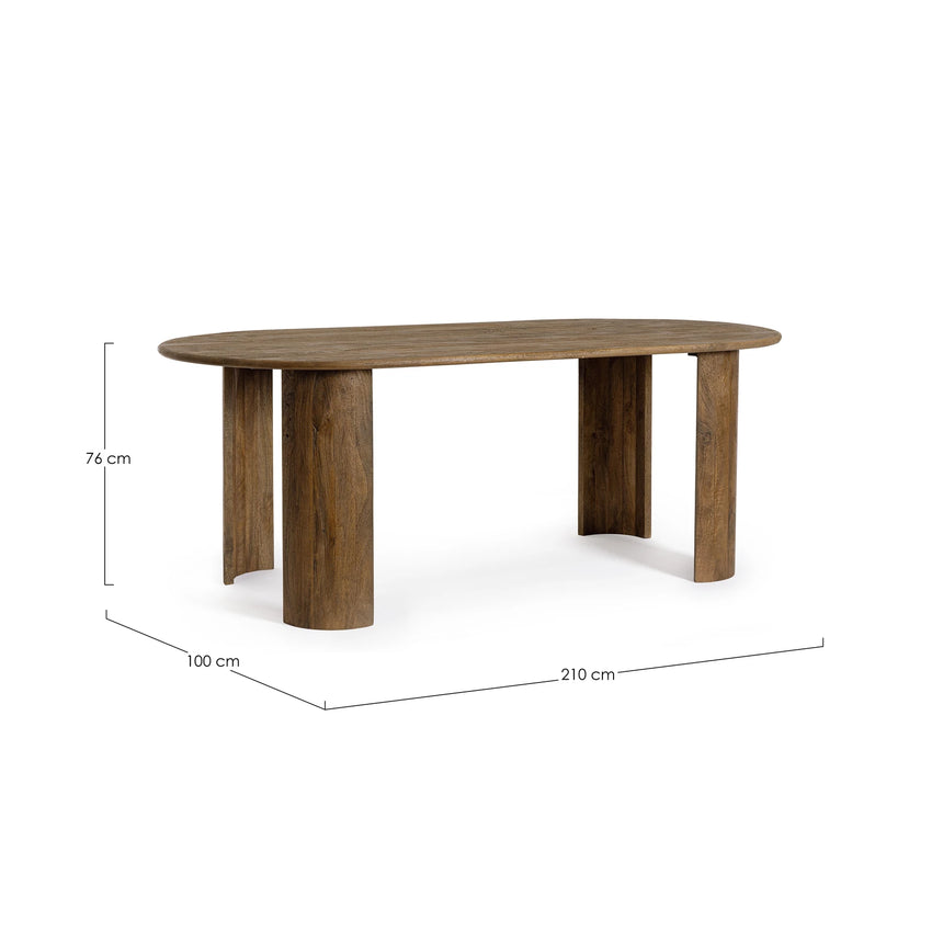 Esstisch Oval Braun 210x100cm Orlando - ZEN ZONE Furniture