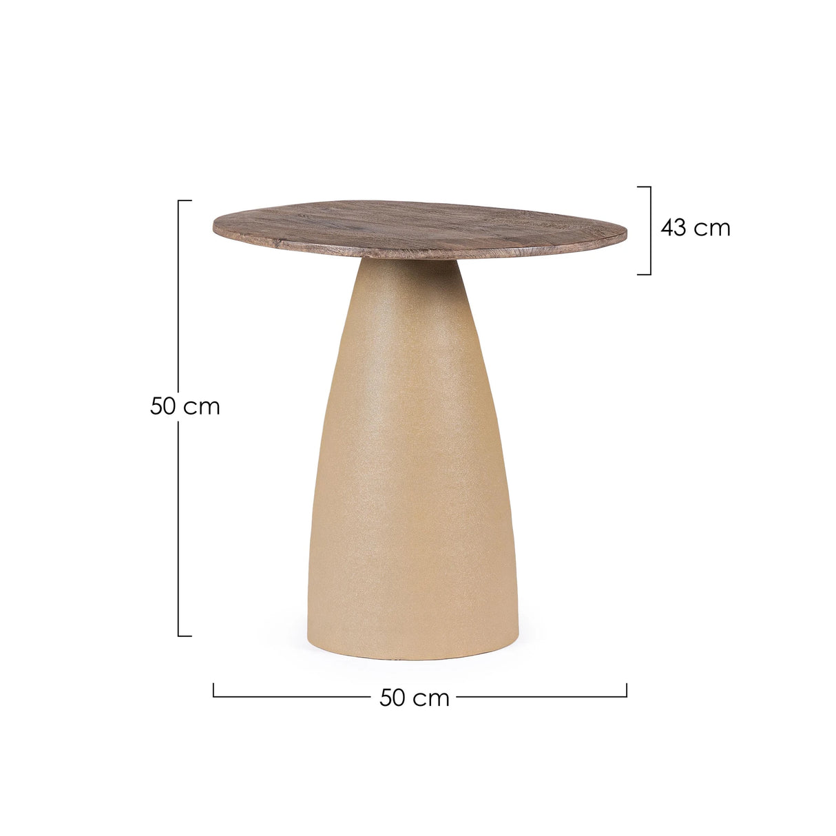 Couchtisch rustik Braun 50x50 Stanley - ZEN ZONE Furniture