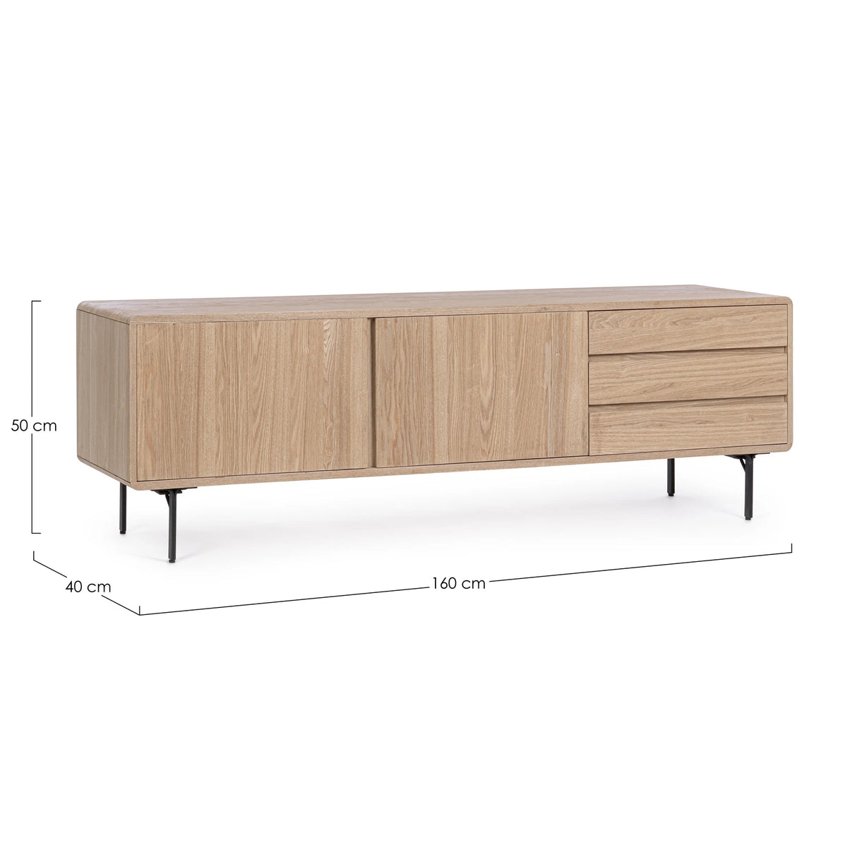 TV Sideboard mit 2 Türen und 3 Schubladen Widald Natur - ZEN ZONE Furniture