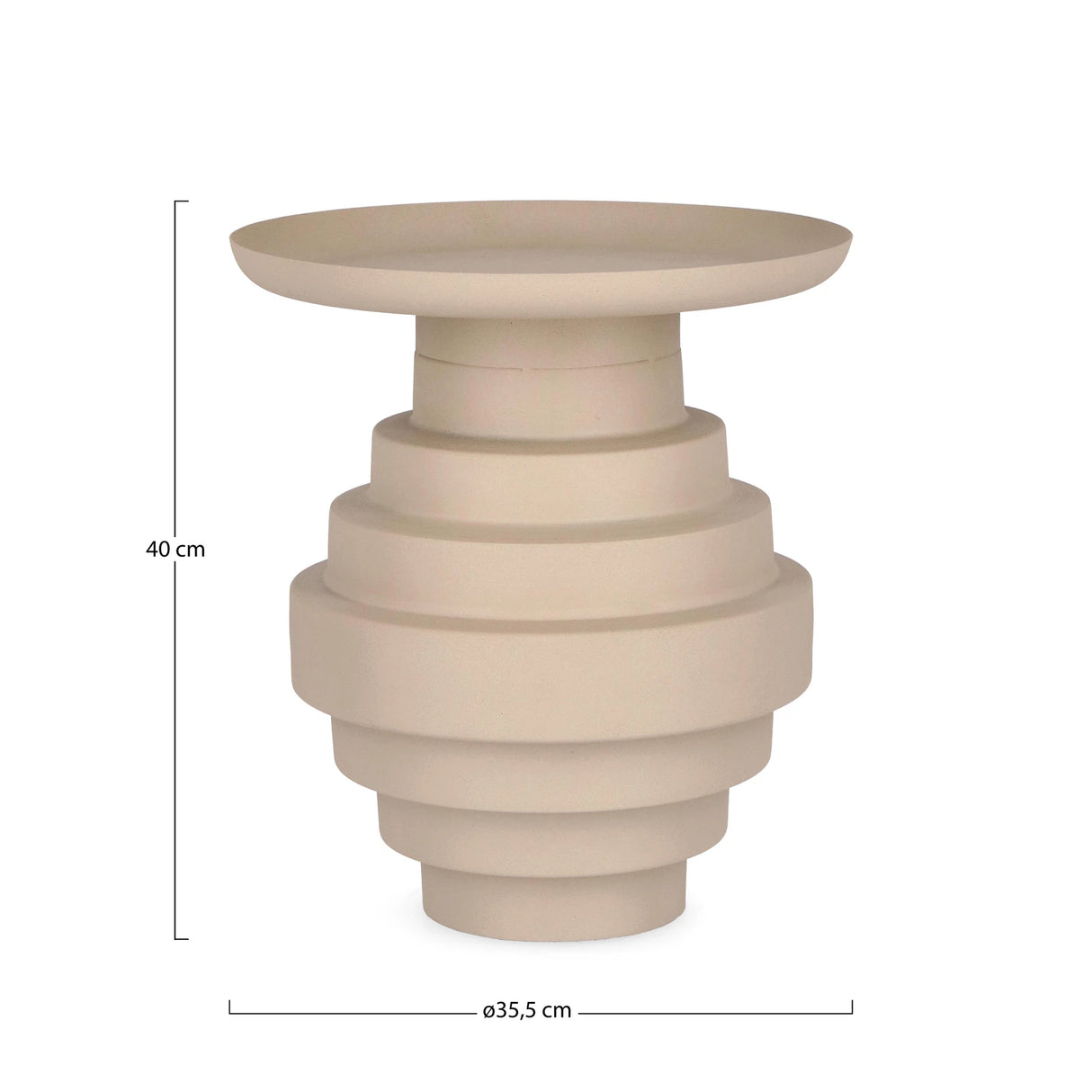 Couchtisch Beige rund 35,5x35,5 Amba - ZEN ZONE Furniture