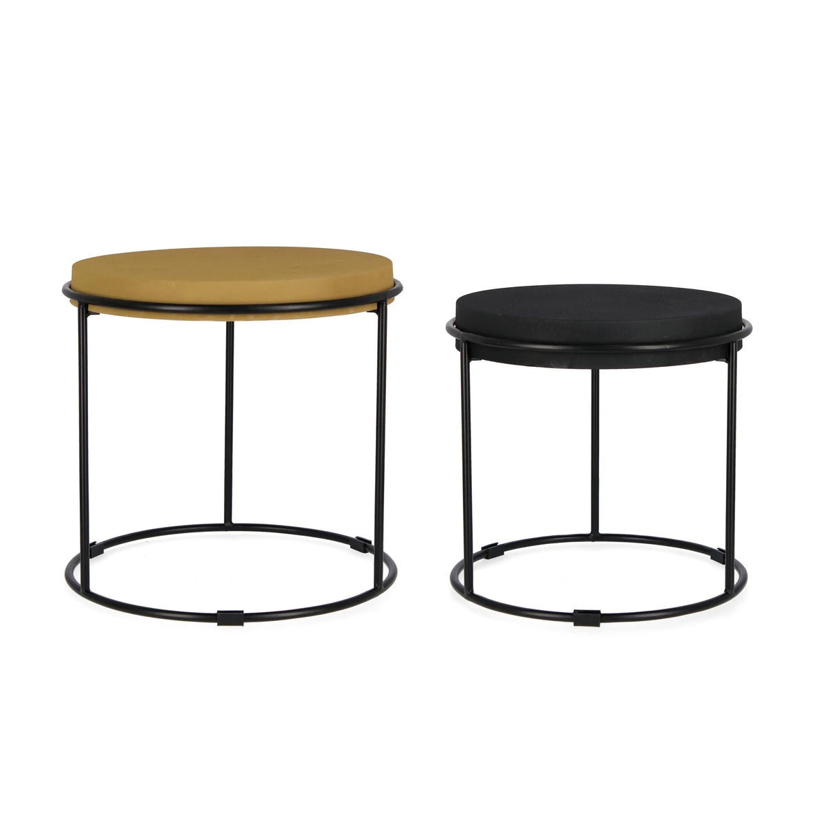 2er Set Couchtisch Senf/Schwarz Ketaki - ZEN ZONE Furniture