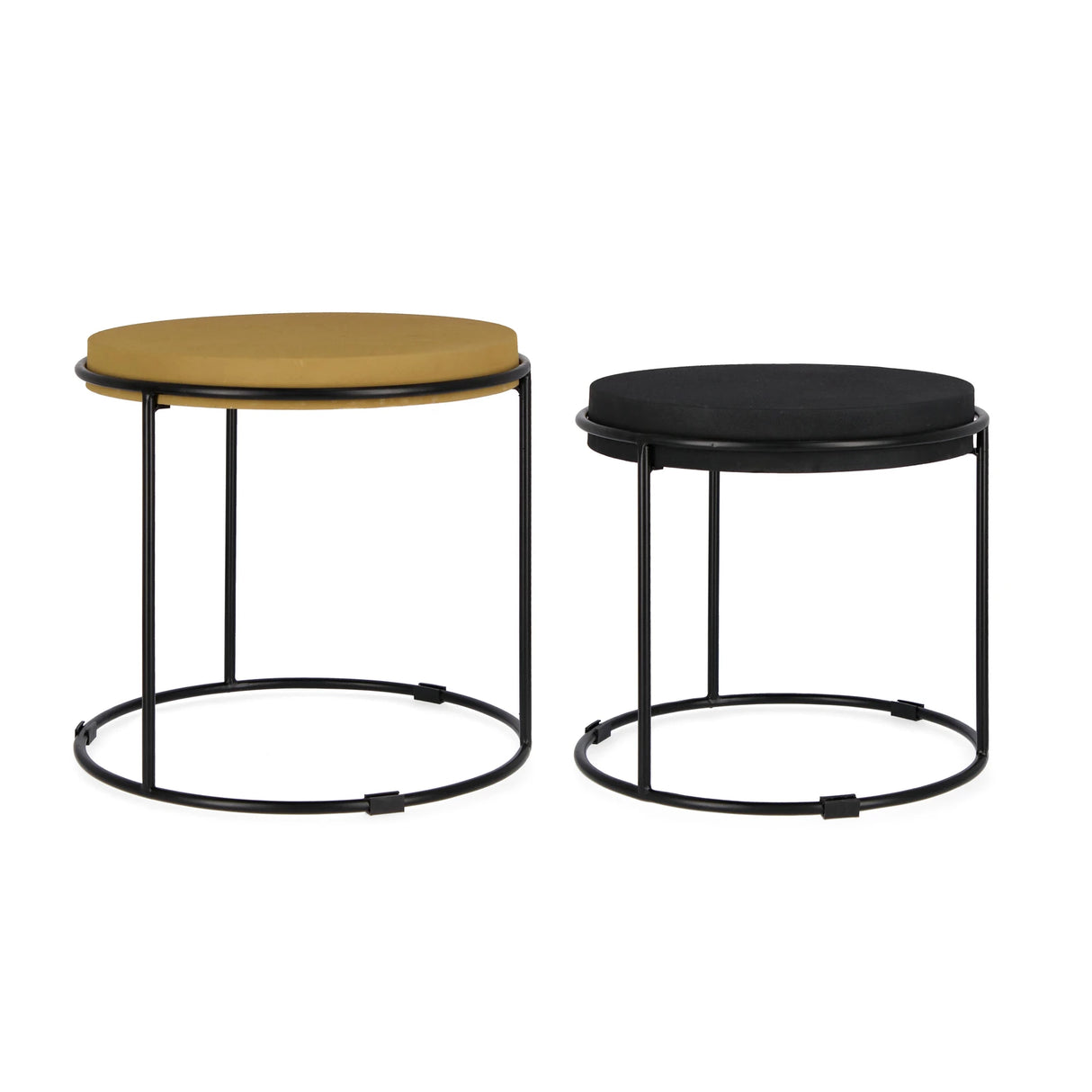 2er Set Couchtisch Senf/Schwarz Ketaki - ZEN ZONE Furniture