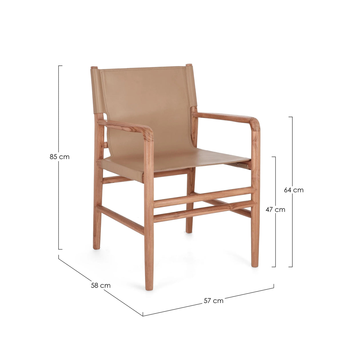 Essstuhl mit Armlehne Caroline Taupe - ZEN ZONE Furniture