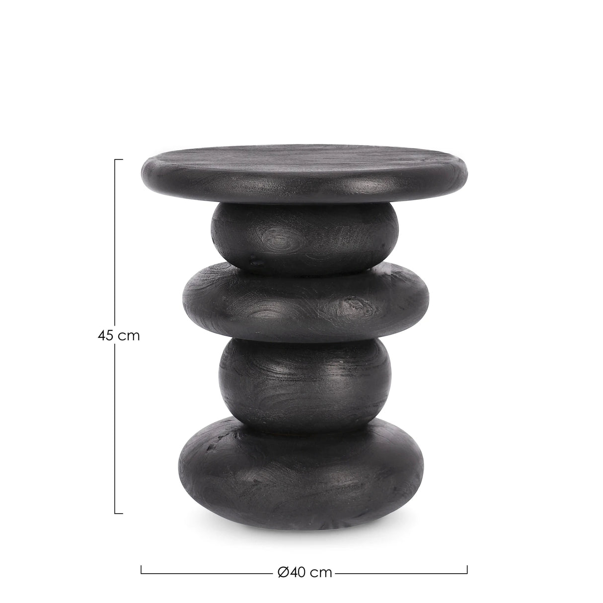 Couchtisch rund 40x40 Schwarz Lopez - ZEN ZONE Furniture