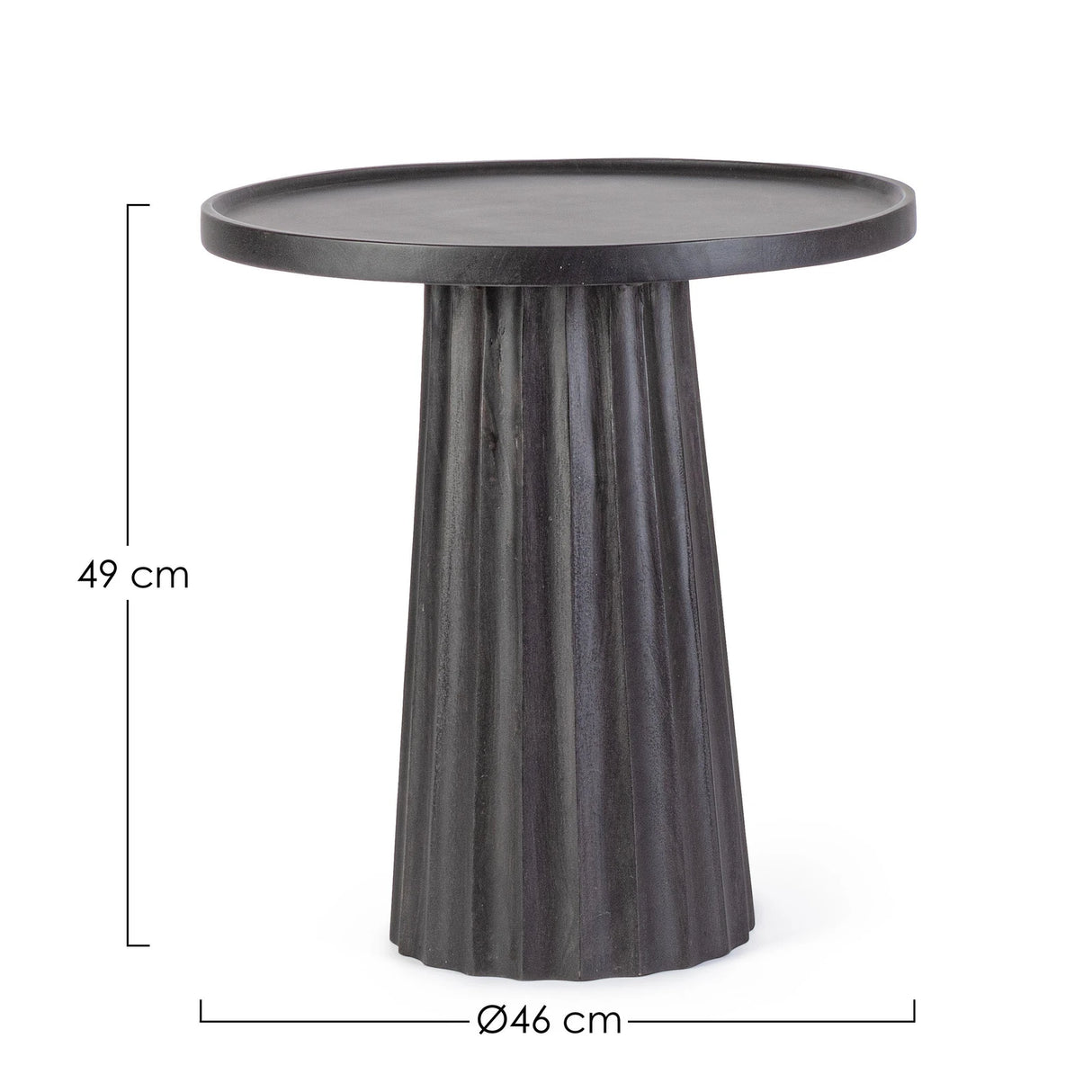 Couchtisch Schwarz rund 46x46 Orissa - ZEN ZONE Furniture