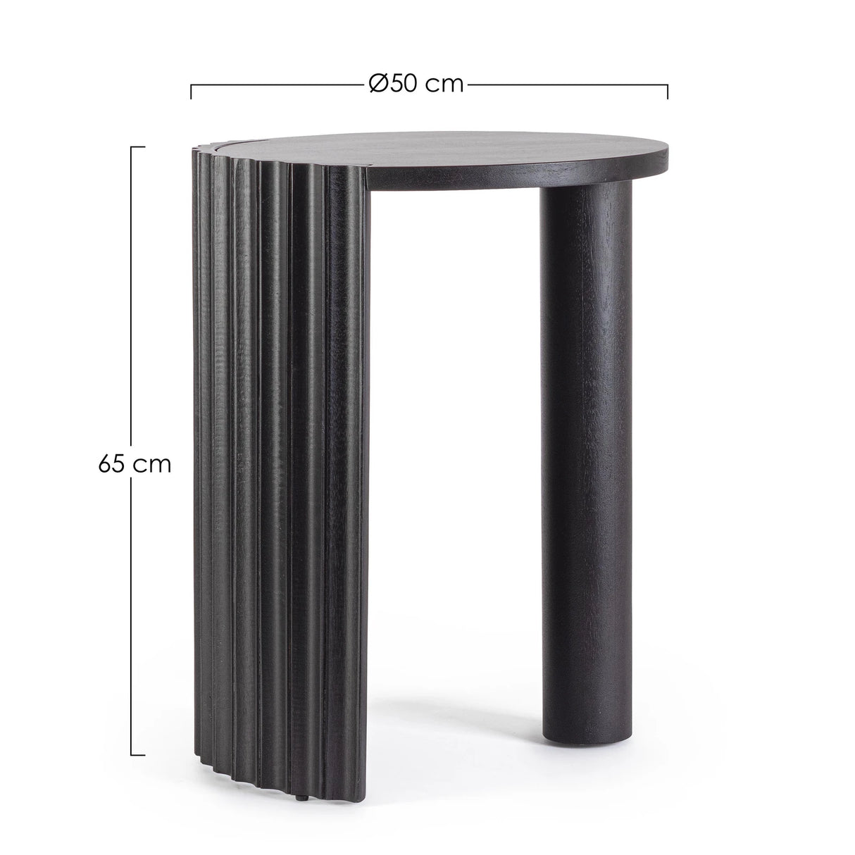 Couchtisch Schwarz rund 50x50 Orissa - ZEN ZONE Furniture