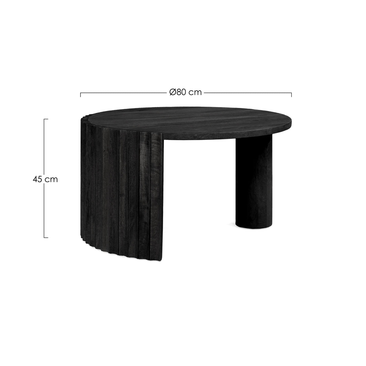 Couchtisch Schwarz rund 80x80 Orissa - ZEN ZONE Furniture