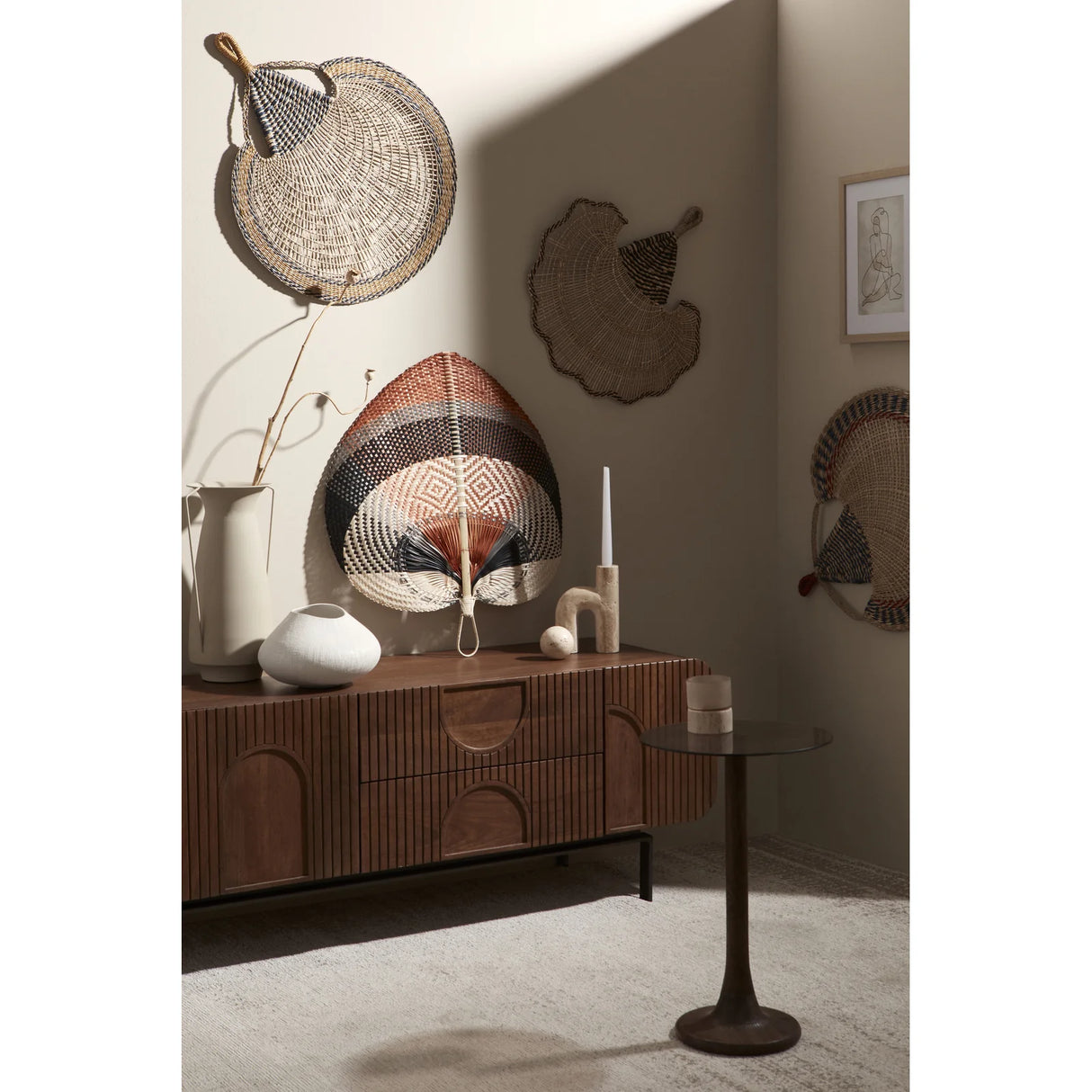 TV Sideboard mit 3 Türen und 2 Schubladen Orissa Natur - ZEN ZONE Furniture