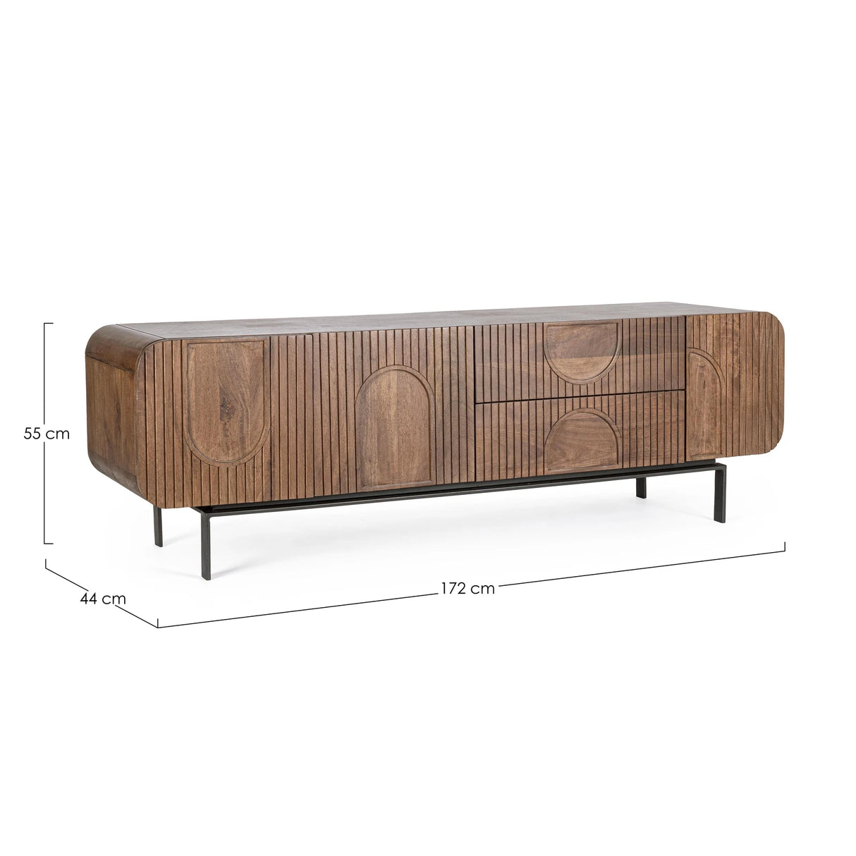 TV Sideboard mit 3 Türen und 2 Schubladen Orissa Natur - ZEN ZONE Furniture