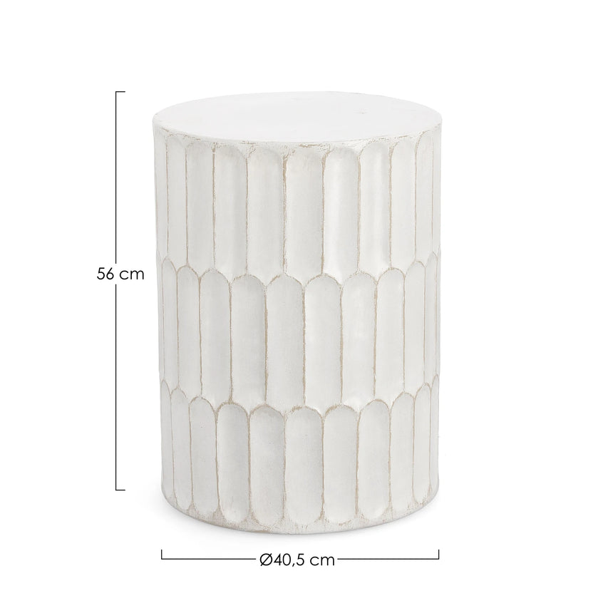Couchtisch rund 40,5x40,5 Weiß Caesar - ZEN ZONE Furniture