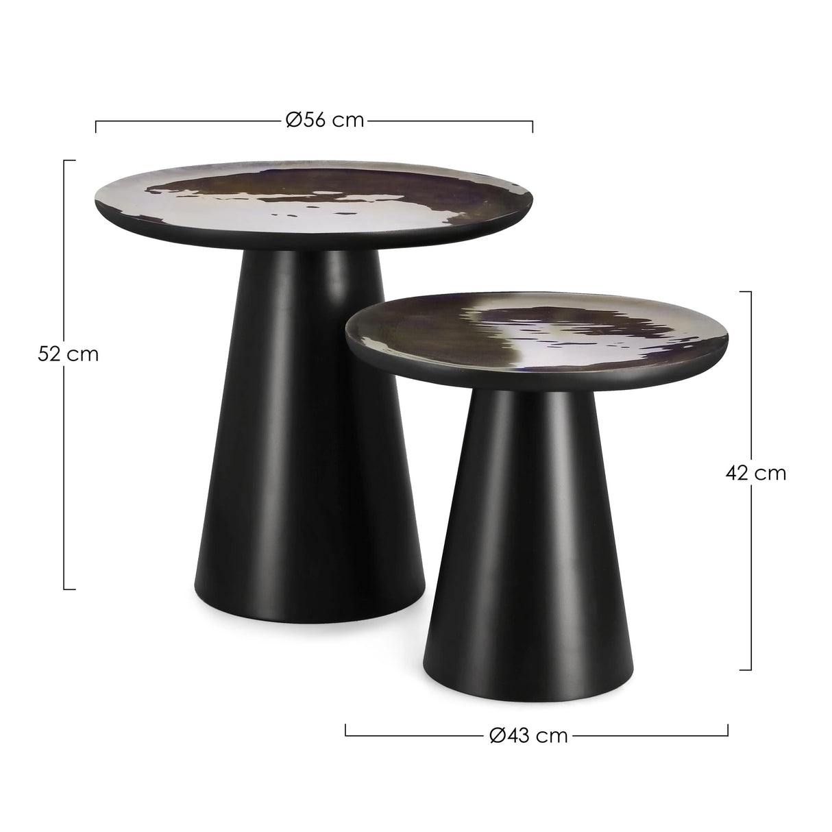 2er Set Couchtisch rund Zainab - ZEN ZONE Furniture