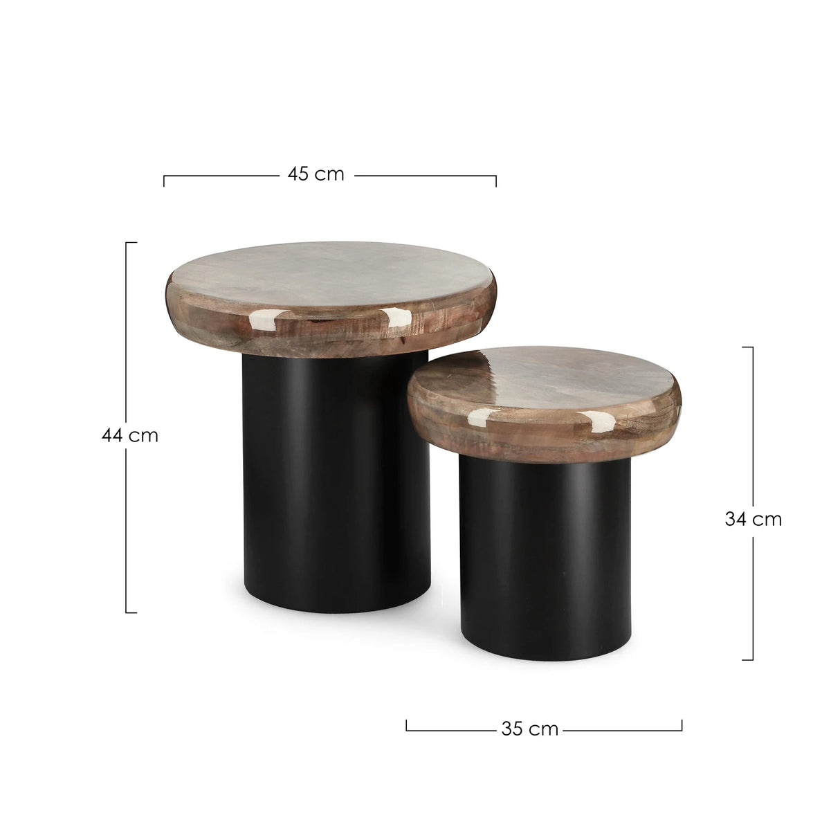 2er Set Couchtisch Talin rund - ZEN ZONE Furniture