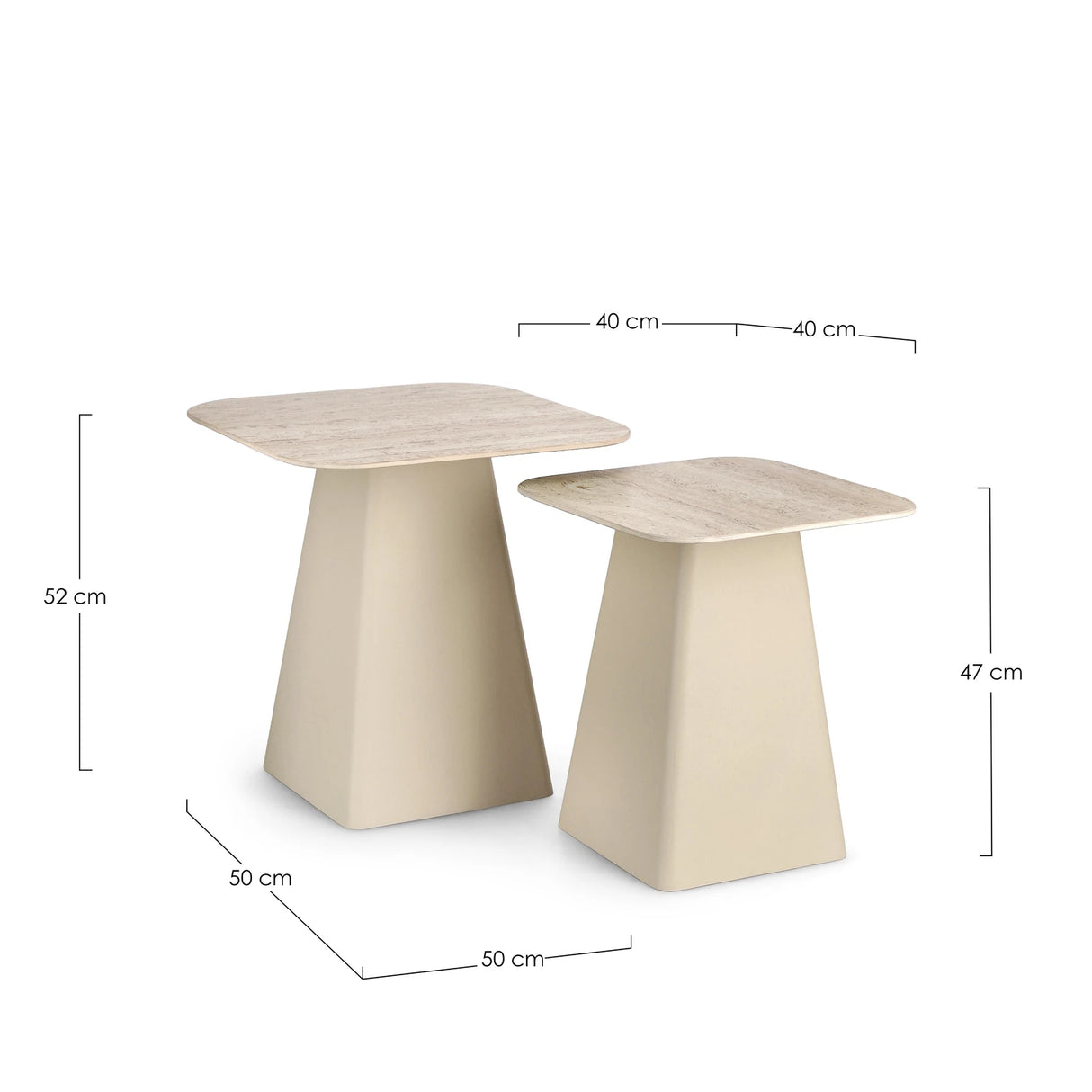 2er Set Couchtisch Hardy quadratisch - ZEN ZONE Furniture