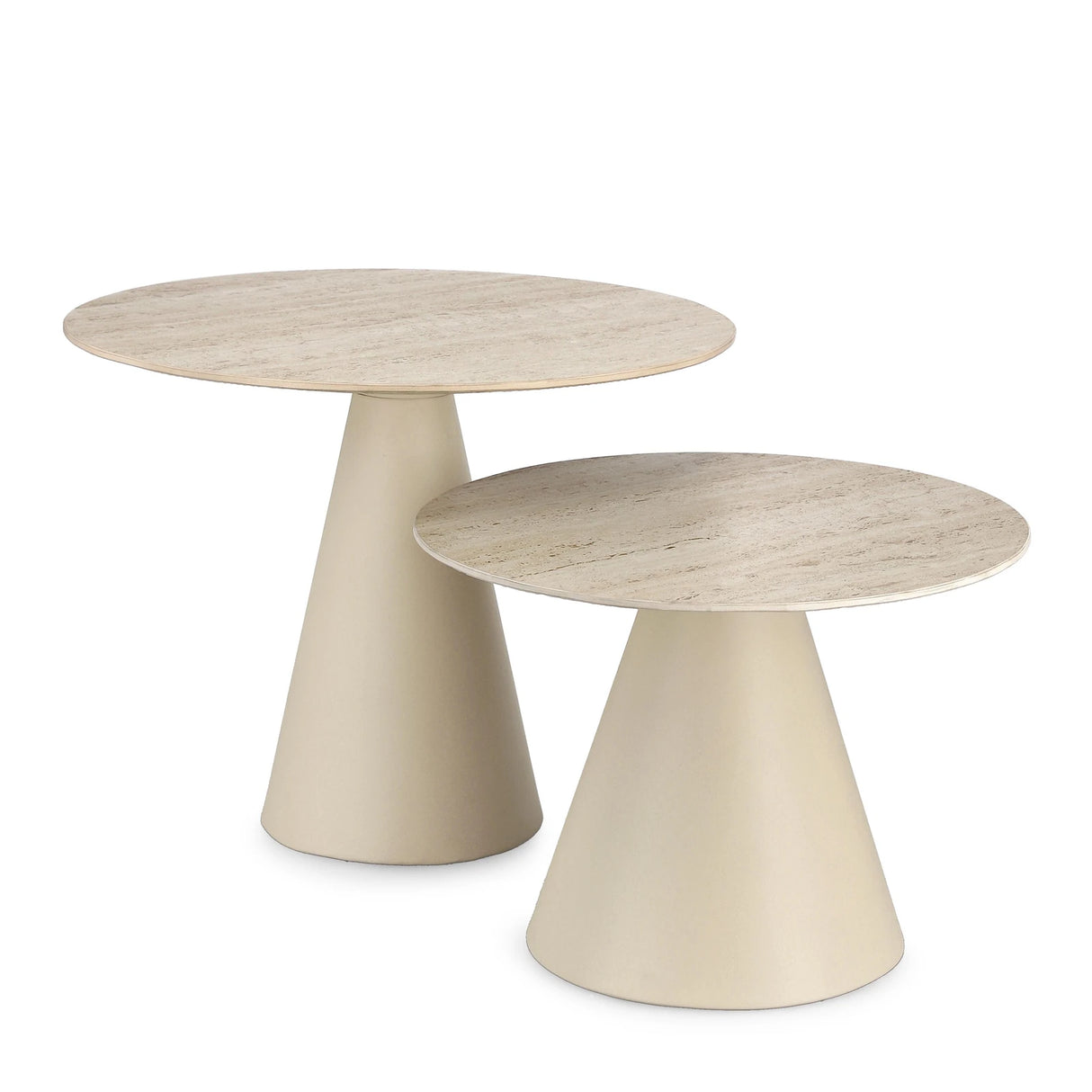 2er Set Couchtisch Hardy hoch rund - ZEN ZONE Furniture