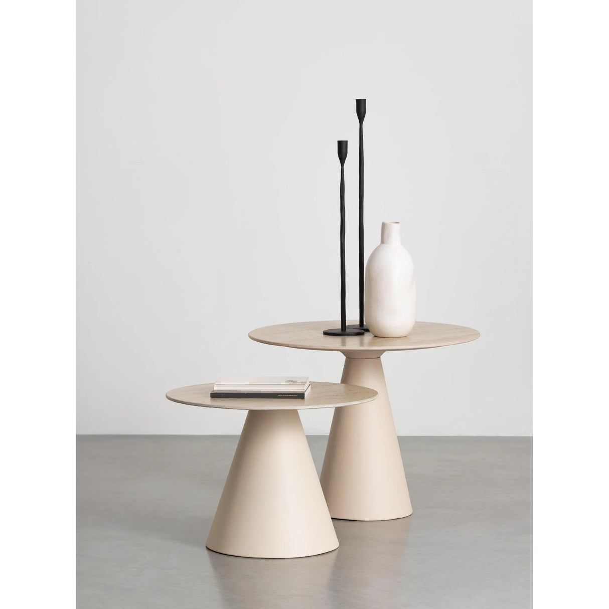 2er Set Couchtisch Hardy hoch rund - ZEN ZONE Furniture