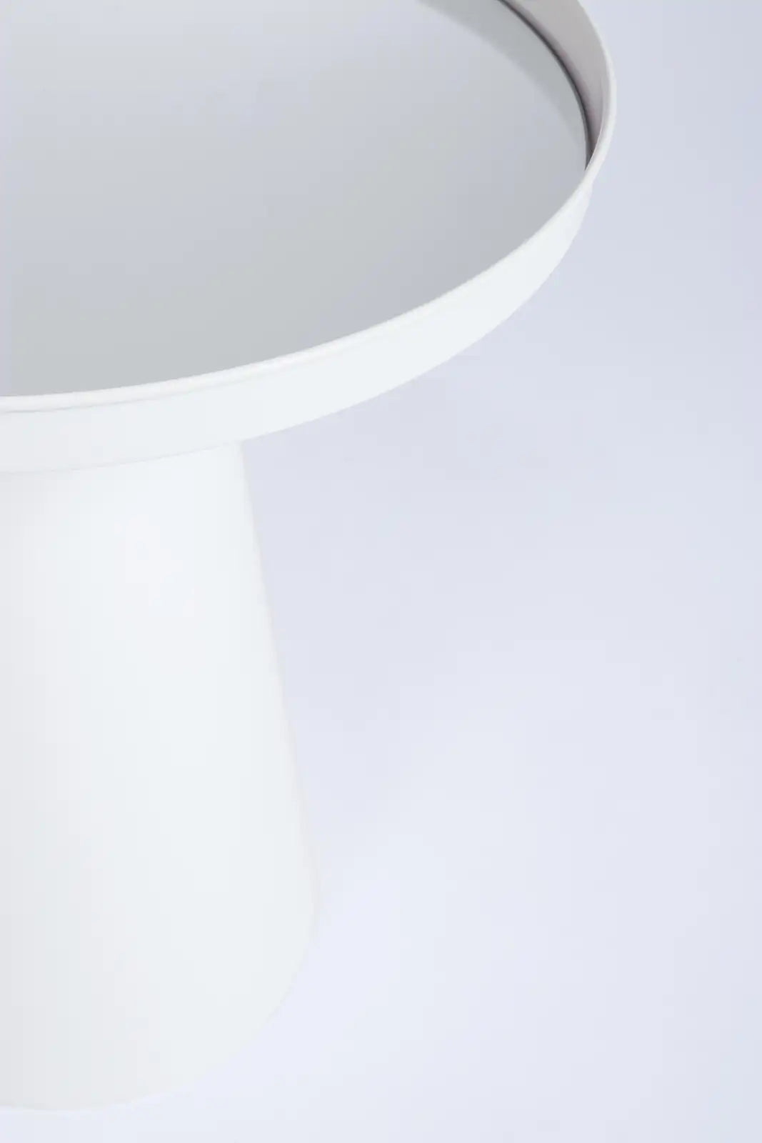 2er Set Beistelltisch Reflex Rund Glasplatte Weiß - ZEN ZONE Furniture