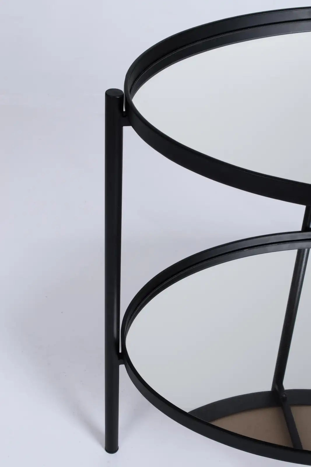 Beistelltisch Jens Oval Glasplatte schwarz 64x44 cm - ZEN ZONE Furniture