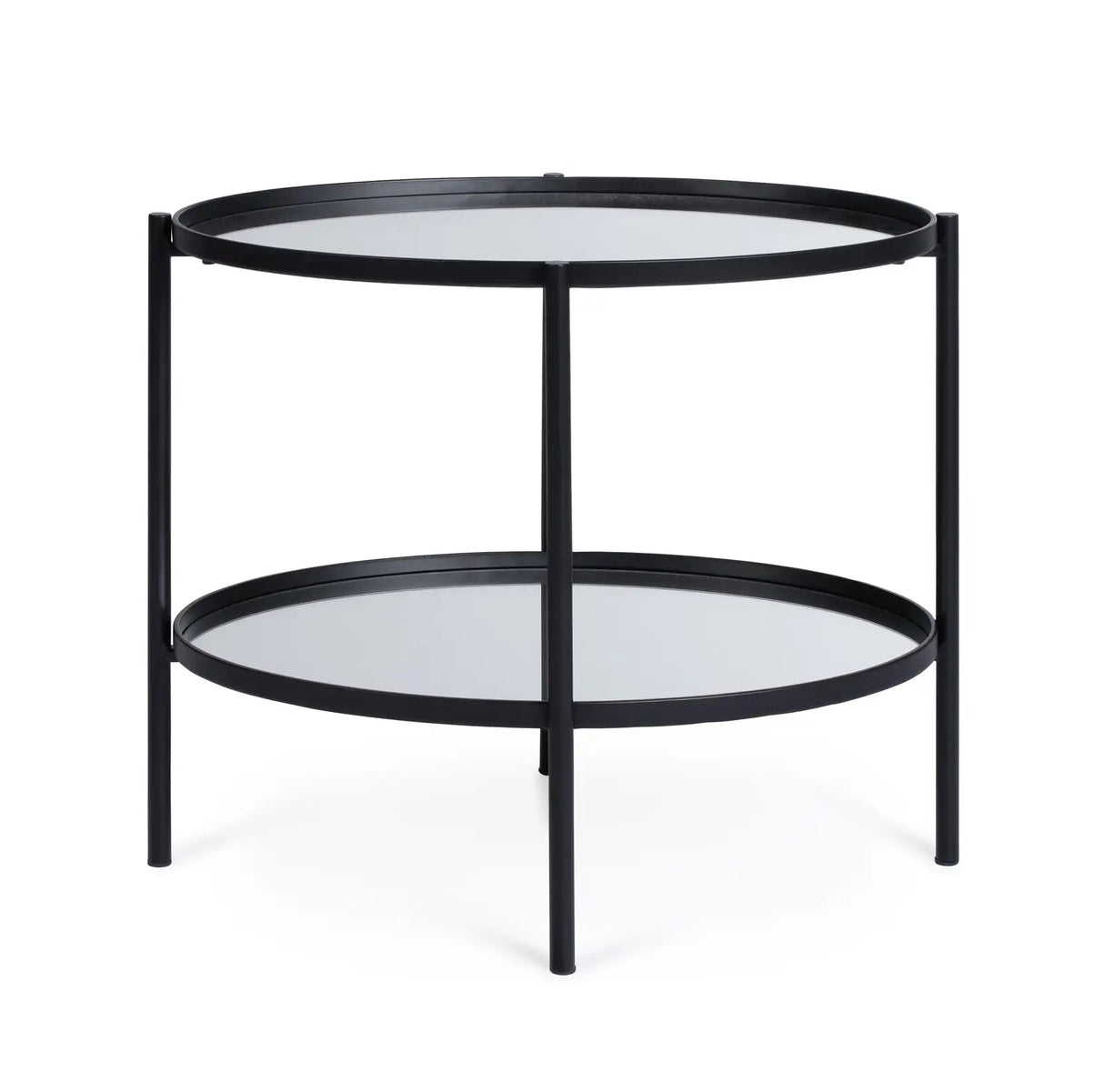 Beistelltisch Jens Oval Glasplatte schwarz 64x44 cm - ZEN ZONE Furniture