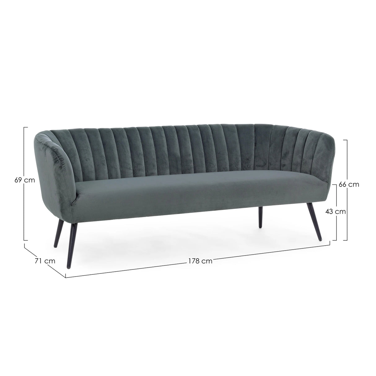 Sofa 3-Sitzer Avril Grau - ZEN ZONE Furniture