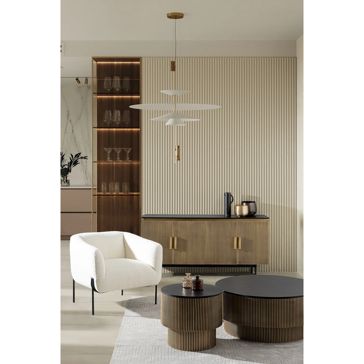 Sessel Claudine Weiß Bouclé - ZEN ZONE Furniture